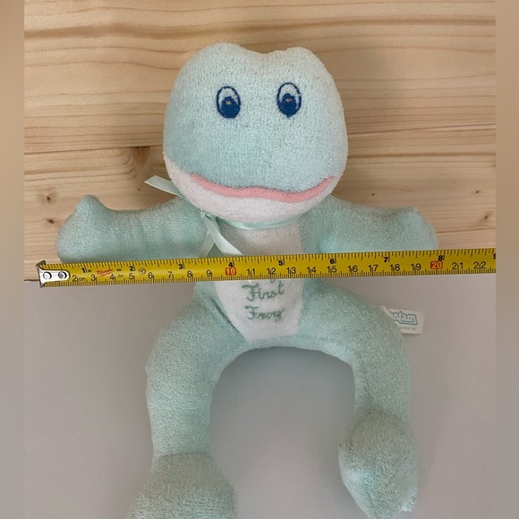 VINTAGE Bantam Collection Terry Cloth MY FIRST FROG Plush Rattle Baby Toy - Picture 10 of 10